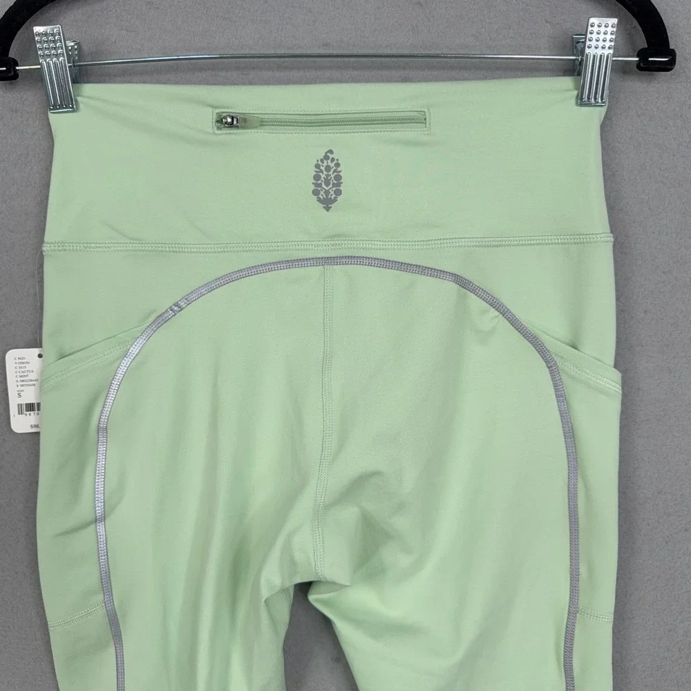 FP Movement Leggings Women Small Mint Green High Rise Pocket Athleisure Gym